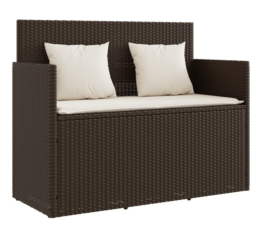 furnicato Gartenbank mit Kissen Braun Poly Rattan (1-St) furnicato Gartenbank mit Kissen Braun Poly Rattan (1-St) von furnicato