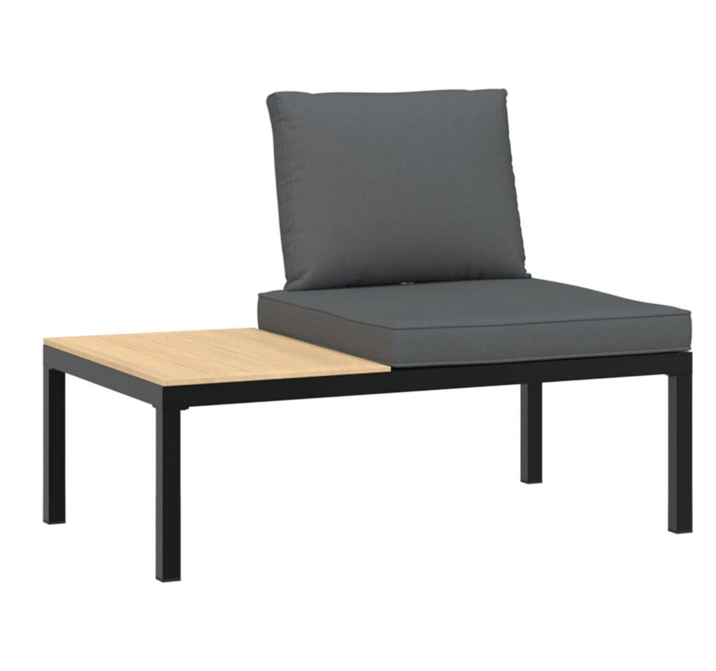 furnicato Gartenbank mit Kissen Schwarz Aluminium (1-St) furnicato Gartenbank mit Kissen Schwarz Aluminium (1-St) von furnicato