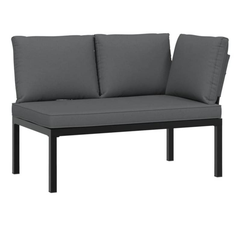 furnicato Gartenbank mit Kissen Schwarz Aluminium (1-St) von furnicato