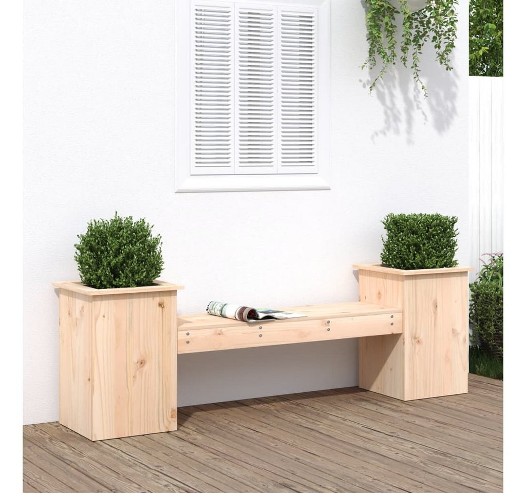 furnicato Gartenbank mit Pflanzkübeln 184,5x39,5x56,5cm Massivholz Kiefer (1-St., Kissen inbegriffen: Nein) von furnicato