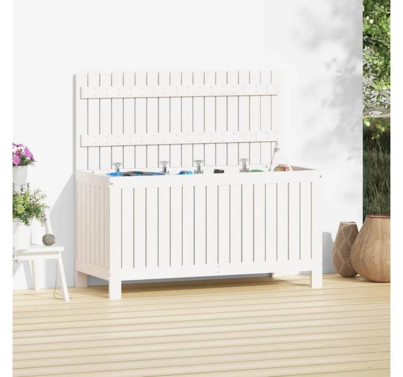 furnicato Gartenbox Gartentruhe Weiß 115x49x60 cm Massivholz Kiefer (1 St) von furnicato