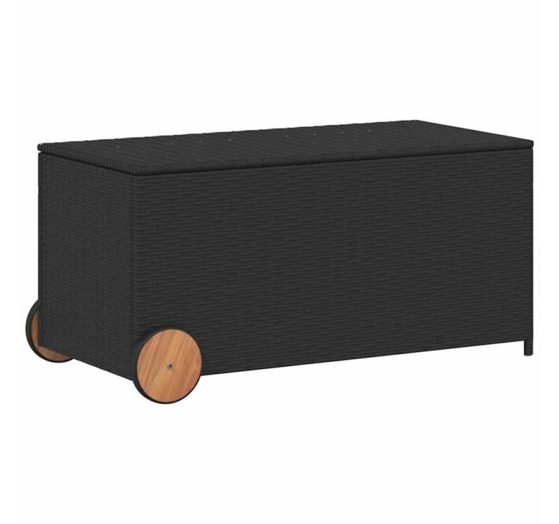 furnicato Gartenbox Gartentruhe mit Rollen Schwarz 190L Poly Rattan (1 St) von furnicato