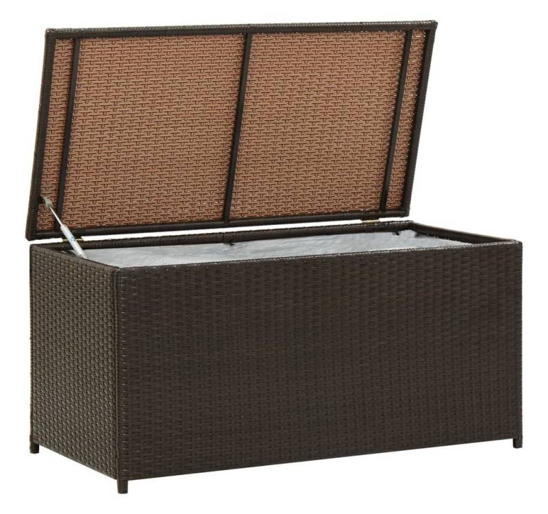 furnicato Gartenbox Poly Rattan 100x50x50 cm Braun (1 St) von furnicato
