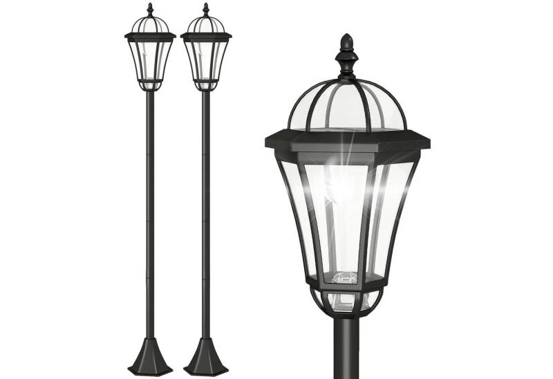 furnicato Gartenleuchte Solar Gartenlaterne 2er Set 129 cm hoch Schwarz mit LED IP44 furnicato Gartenleuchte Solar Gartenlaterne 2er Set 129 cm hoch Schwarz mit LED IP44 von furnicato