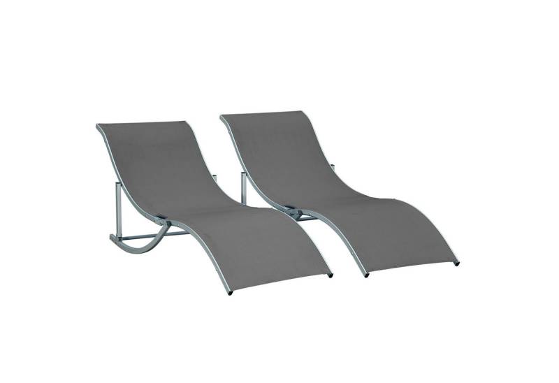 furnicato Gartenliege 2er Set Sonnenliege Gartenliegen Stoffliege Relaxliege ergonomisch Alu, 1 St. von furnicato