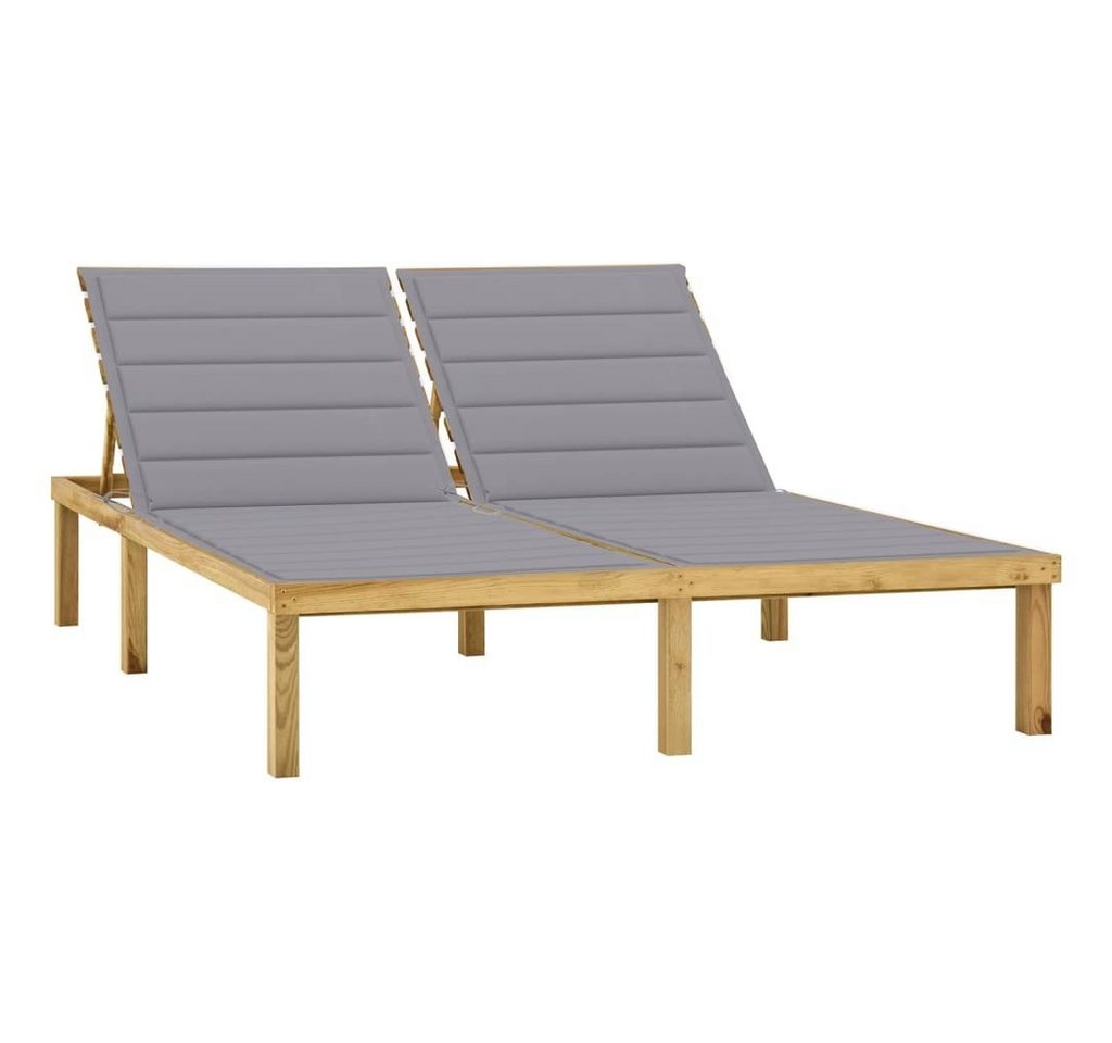 furnicato Gartenliege Doppel-Sonnenliege mit Grauen Auflagen Kiefer Imprägniert, 1 St. furnicato Gartenliege Doppel-Sonnenliege mit Grauen Auflagen Kiefer Imprägniert, 1 St. von furnicato