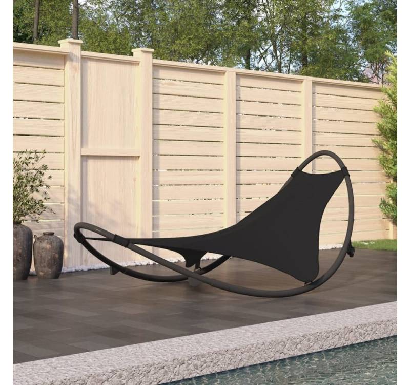 furnicato Gartenliege Schaukelliege mit Rollen Stahl & Textilene Schwarz von furnicato
