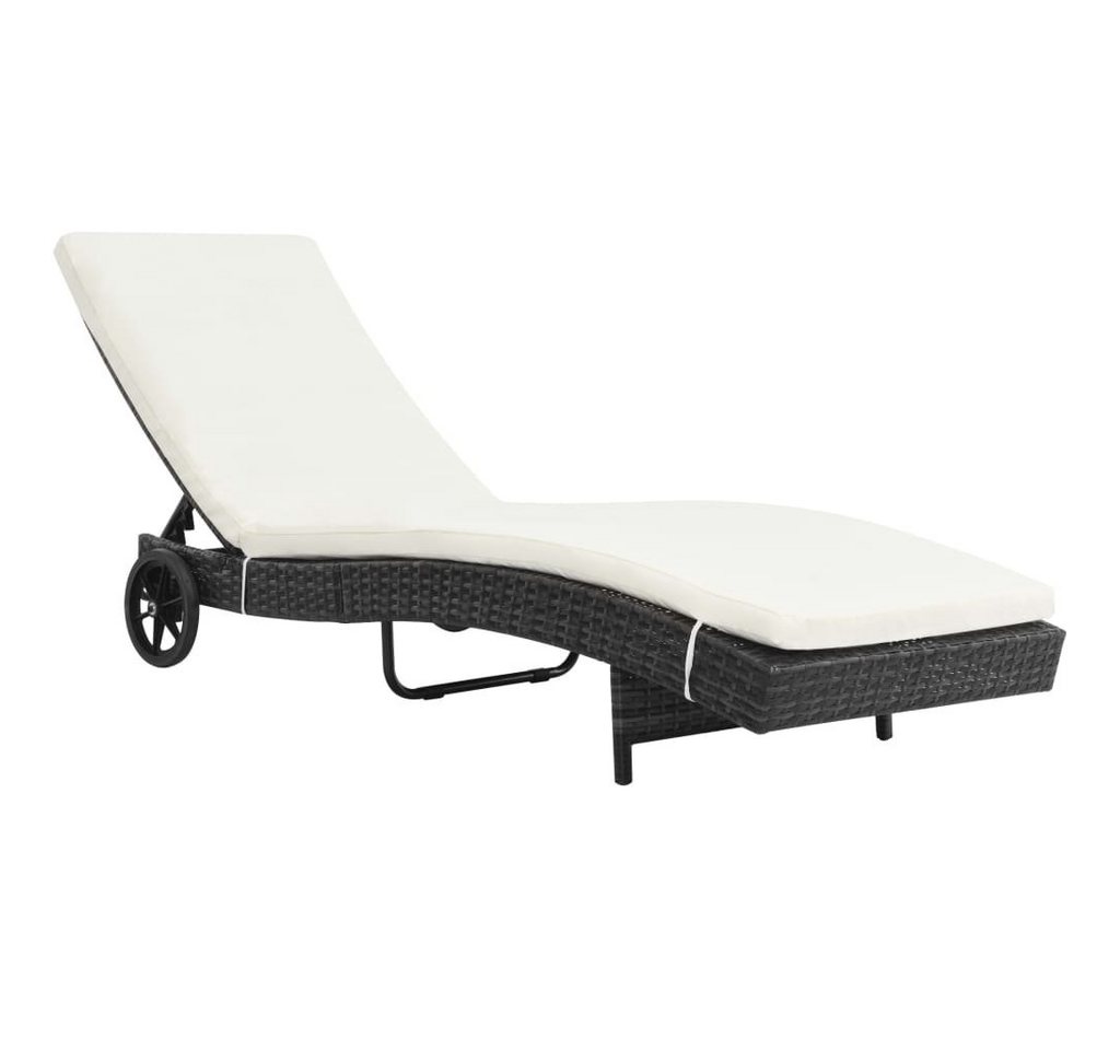 furnicato Gartenliege Sonnenliege mit Rollen und Auflage Poly Rattan Schwarz, 1 St. furnicato Gartenliege Sonnenliege mit Rollen und Auflage Poly Rattan Schwarz, 1 St. von furnicato