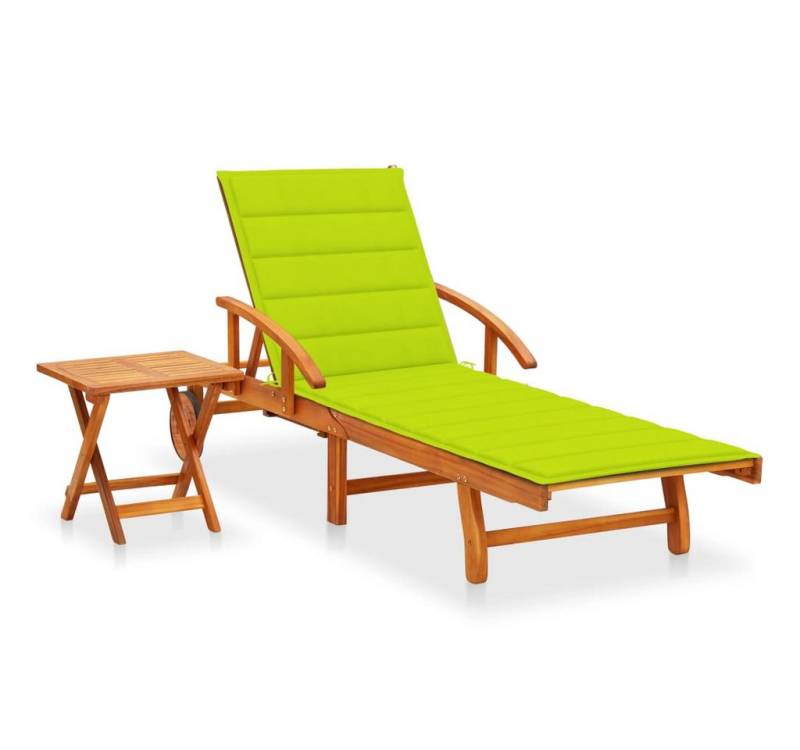 furnicato Gartenliege Sonnenliege mit Tisch und Auflage Massivholz, 1 St. furnicato Gartenliege Sonnenliege mit Tisch und Auflage Massivholz, 1 St. von furnicato