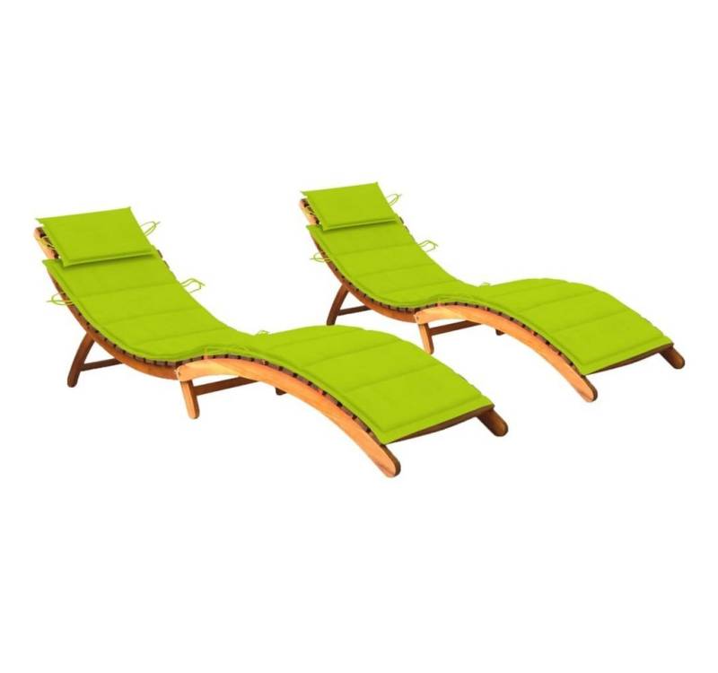 furnicato Gartenliege Sonnenliegen 2 Stk. mit Auflagen Massivholz Akazie, 1 St. von furnicato