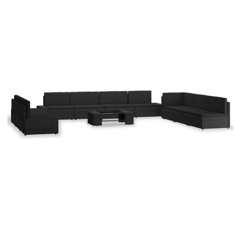 furnicato Gartenlounge-Set 10-tlg. Garten-Lounge-Set Poly Rattan Schwarz, (1-tlg) von furnicato