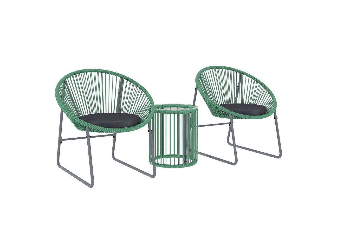 furnicato Gartenlounge-Set 3-teiliges Outdoor-Möbelset, 1 Tisch, 2 Stühle, Grün, (1-tlg) von furnicato