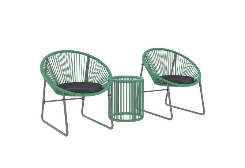 furnicato Gartenlounge-Set 3-teiliges Outdoor-Möbelset, 1 Tisch, 2 Stühle, Grün, (1-tlg) von furnicato