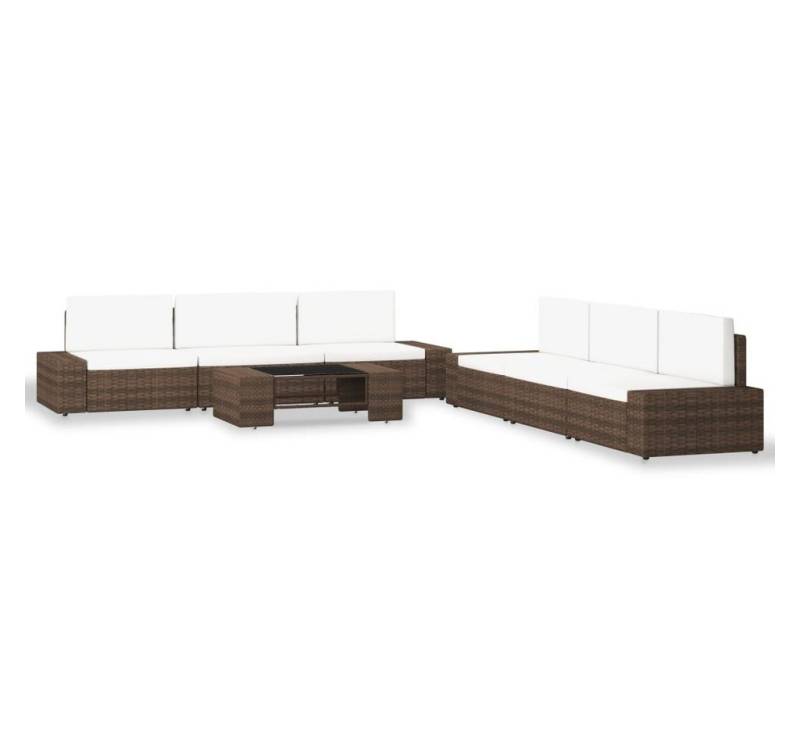 furnicato Gartenlounge-Set 7-tlg. Garten-Lounge-Set Poly Rattan Braun, (1-tlg) von furnicato