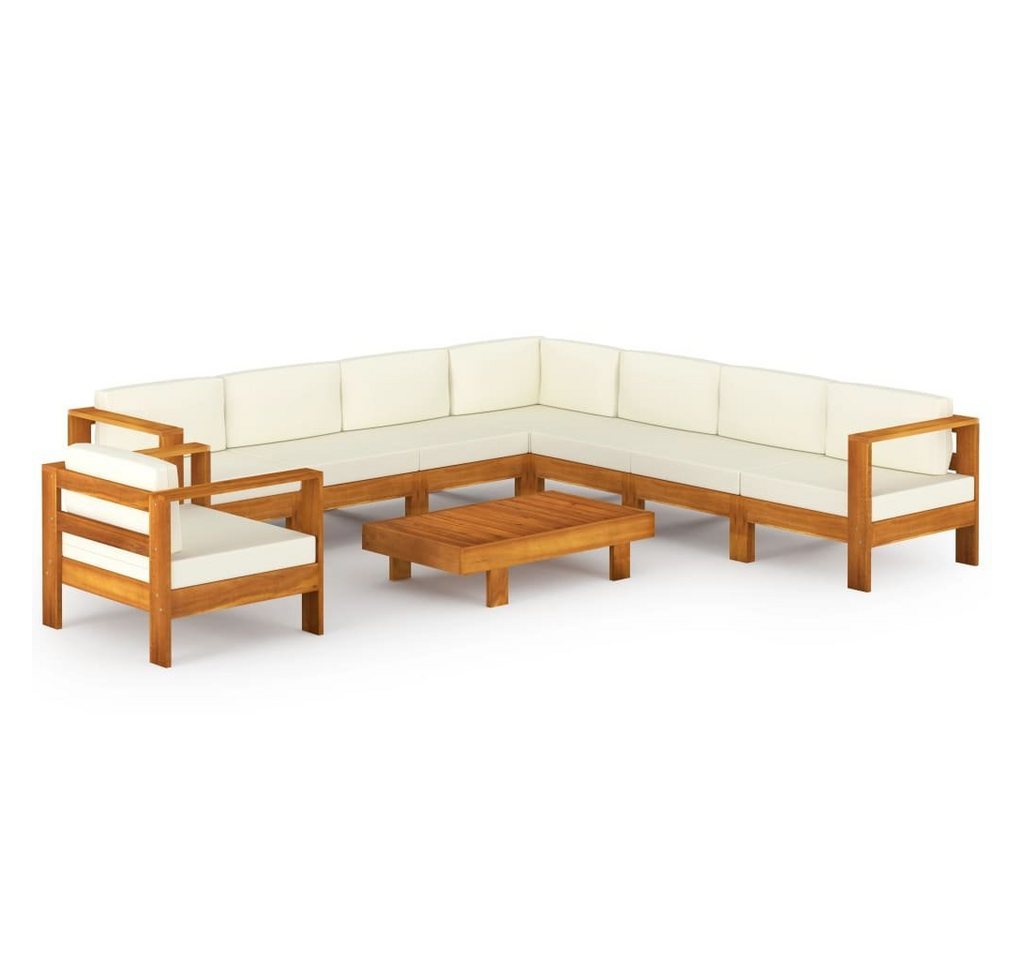 furnicato Gartenlounge-Set 9-teiliges Garten-Lounge-Set mit Kissen 100 x 60 cm Massivholznholz, (1-tlg) von furnicato