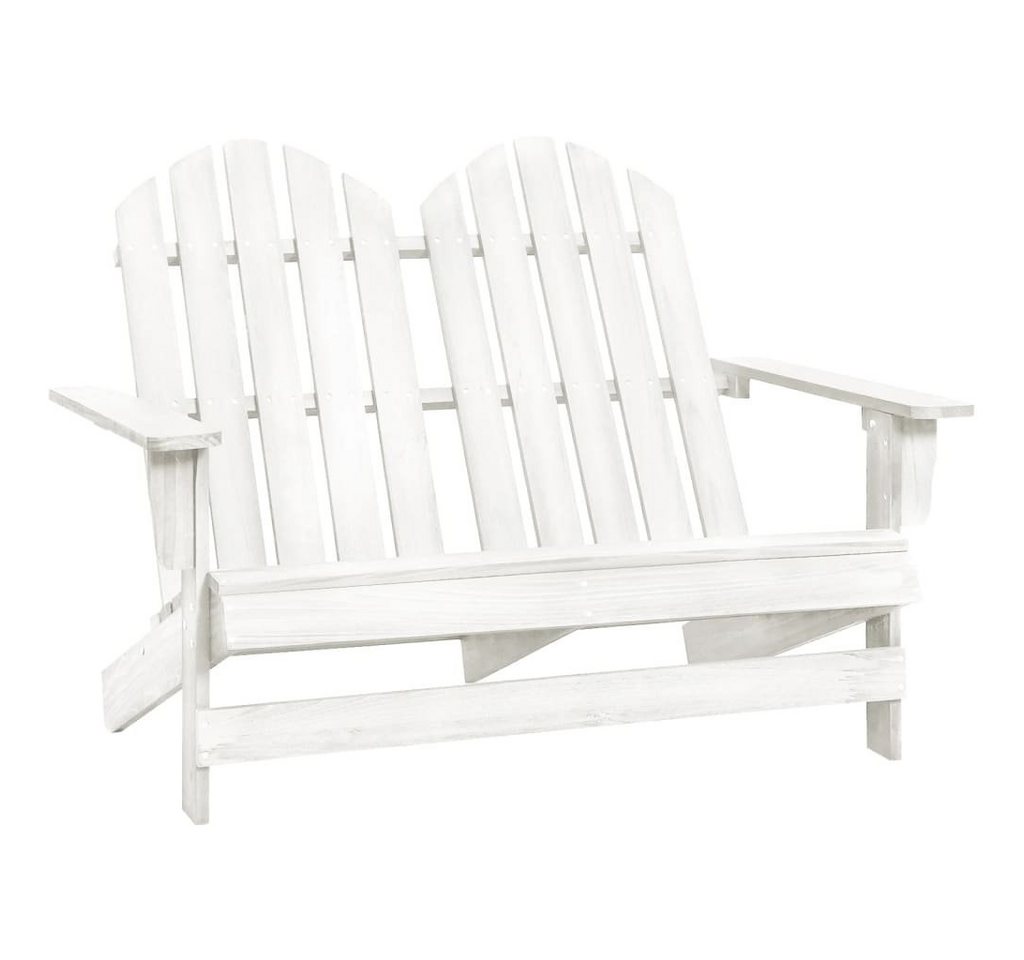 furnicato Gartenstuhl 2-Sitzer Adirondack-Gartenbank Massivholz Tanne Weiß von furnicato