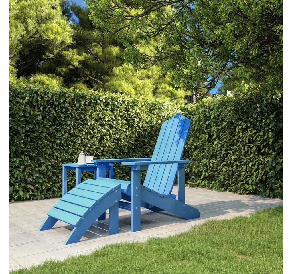 furnicato Gartenstuhl Adirondack-mit Fußteil HDPE Aquablau von furnicato