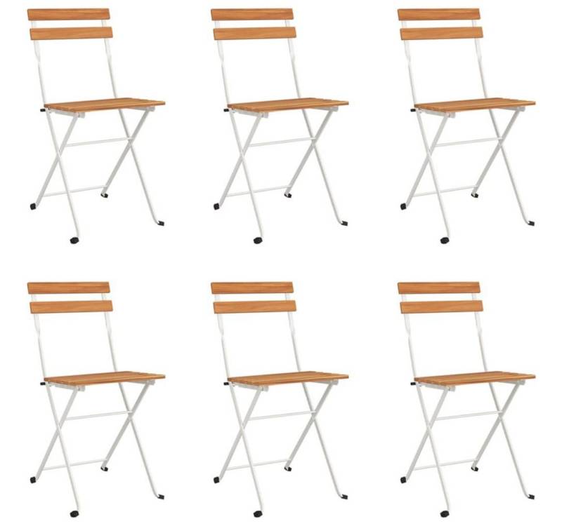 furnicato Gartenstuhl Bistrostühle 6 Stk. Klappbar Massivholz Akazie und Stahl (1 St) von furnicato