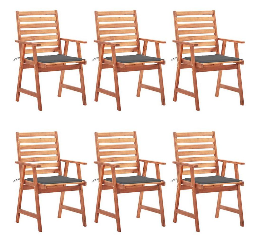 furnicato Gartenstuhl Garten-Essstühle 6 Stk. mit Kissen Massivholz (1 St) von furnicato