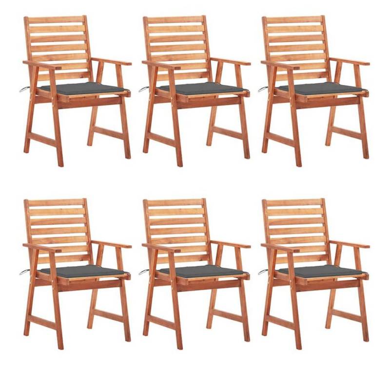 furnicato Gartenstuhl Garten-Essstühle 6 Stk. mit Kissen Massivholz (1 St) von furnicato