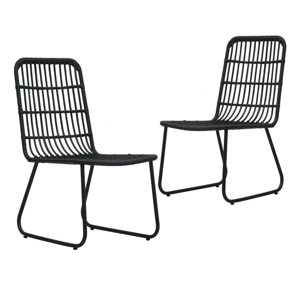 furnicato Gartenstuhl Gartenstühle 2 Stk. Poly Rattan Schwarz von furnicato