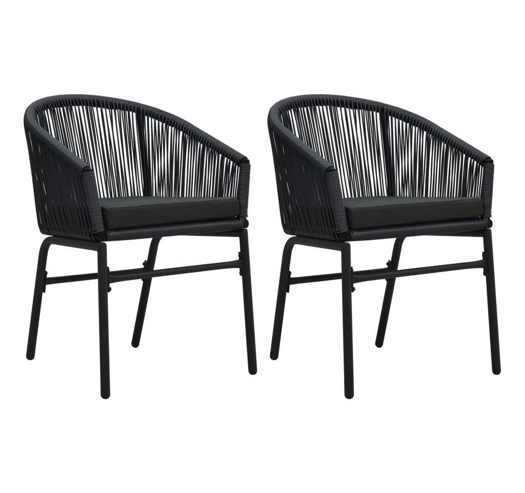 furnicato Gartenstuhl Gartenstühle 2 Stk. Schwarz PE-Rattan (1 St) von furnicato