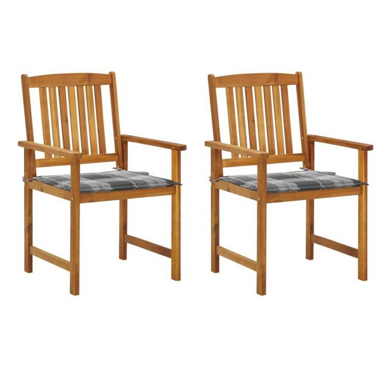furnicato Gartenstuhl Gartenstühle mit Kissen 2 Stk. Massivholz Akazie (1 St) von furnicato