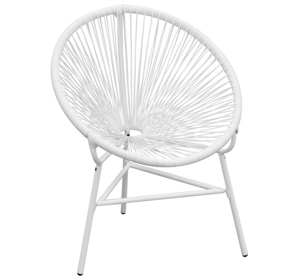 furnicato Gartenstuhl Garten-Mondstuhl Poly Rattan Weiß von furnicato