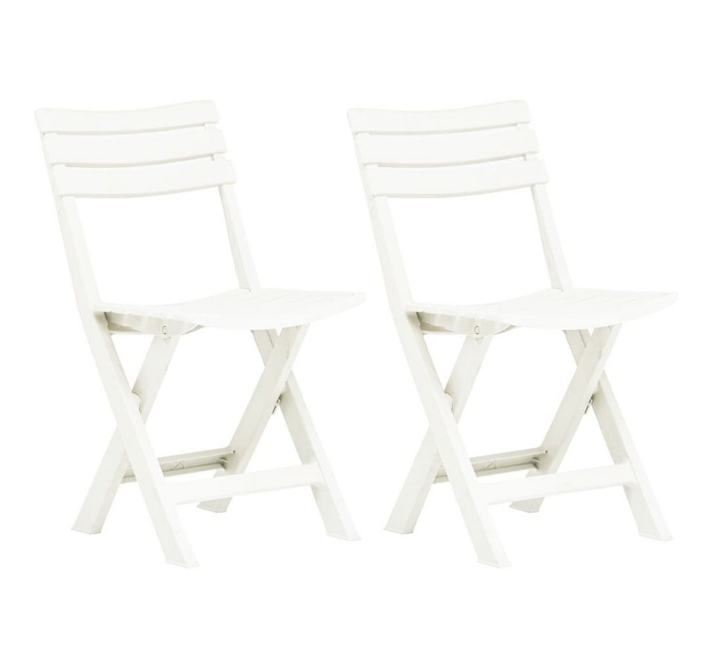 furnicato Gartenstuhl Klappbare Gartenstühle 2 Stk. Kunststoff Weiß von furnicato