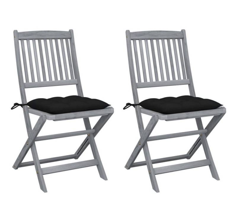 furnicato Gartenstuhl Klappbare Gartenstühle 2 Stk. mit Kissen Massivholz Akazie (1 St) von furnicato