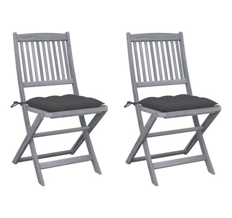 furnicato Gartenstuhl Klappbare Gartenstühle 2 Stk. mit Kissen Massivholz Akazie (1 St) von furnicato