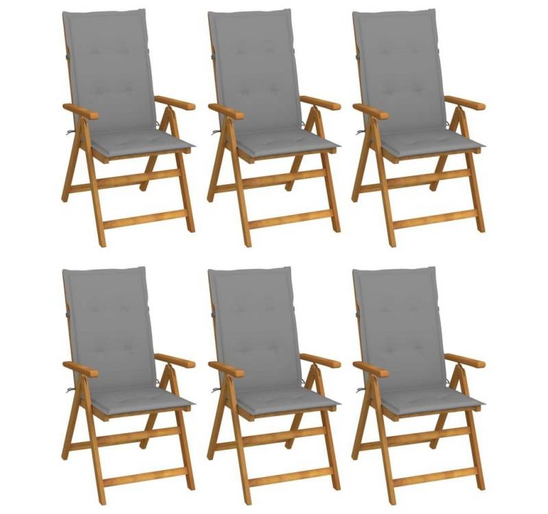 furnicato Gartenstuhl Klappbare Gartenstühle 6 Stk. mit Auflagen Massivholz (1 St) furnicato Gartenstuhl Klappbare Gartenstühle 6 Stk. mit Auflagen Massivholz (1 St) von furnicato