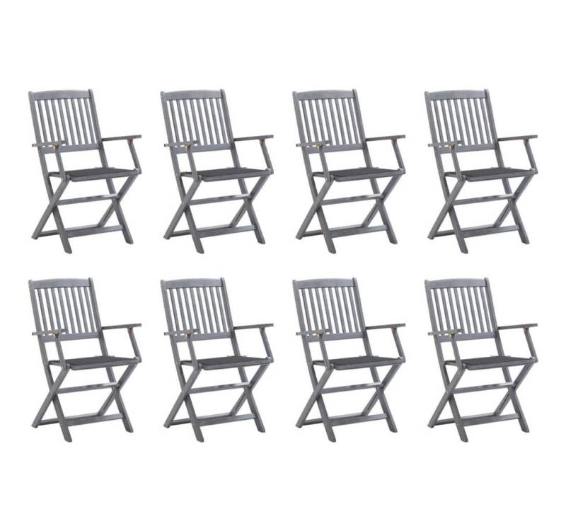 furnicato Gartenstuhl Klappbare Gartenstühle 8 Stk. mit Kissen Massivholz Akazie (1 St) von furnicato