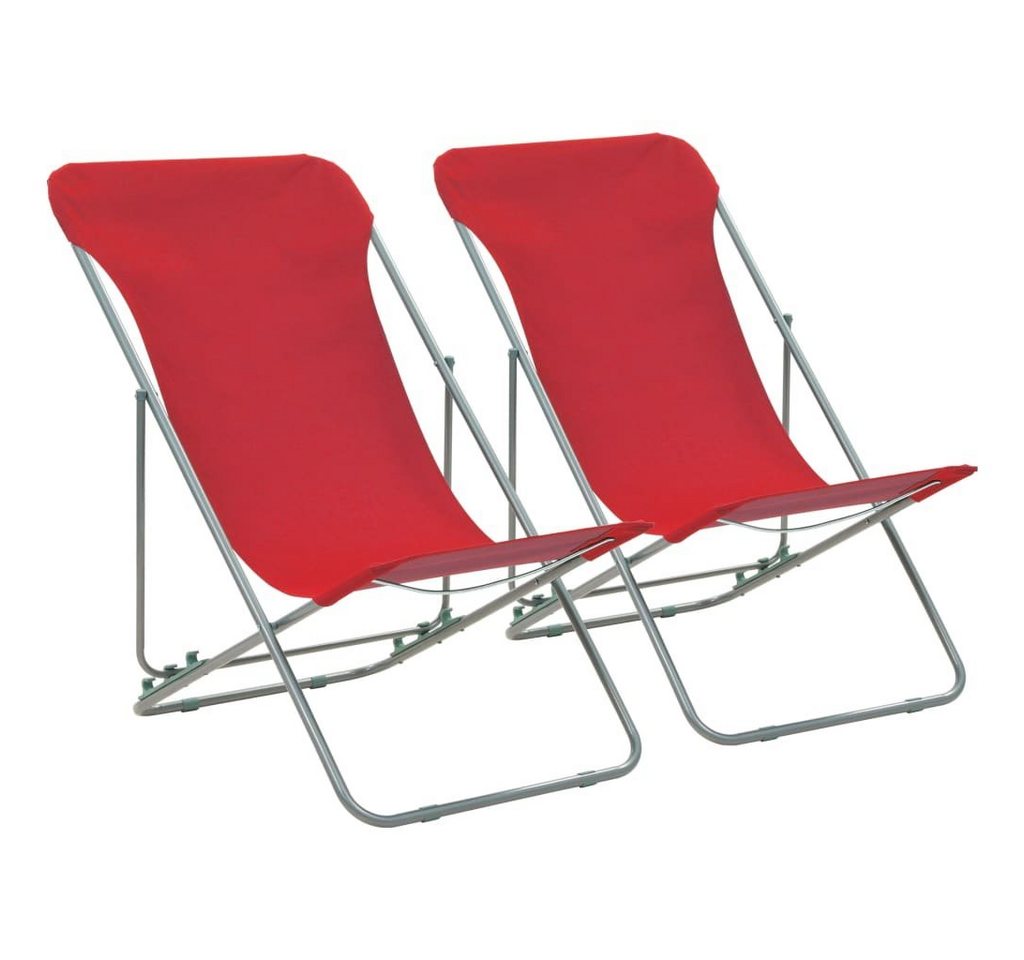 furnicato Gartenstuhl Klappbare Strandstühle 2 Stk. Stahl und Oxford-Gewebe Rot von furnicato