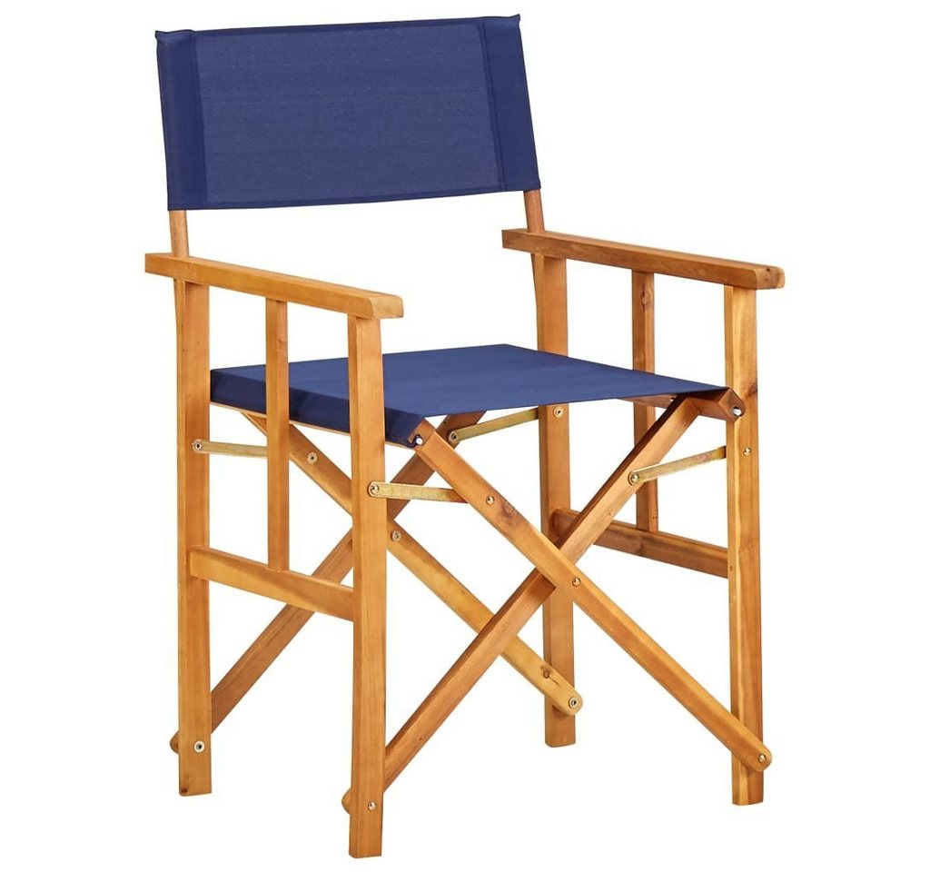 furnicato Gartenstuhl Regiestuhl Massivholz Blau (1 St) von furnicato