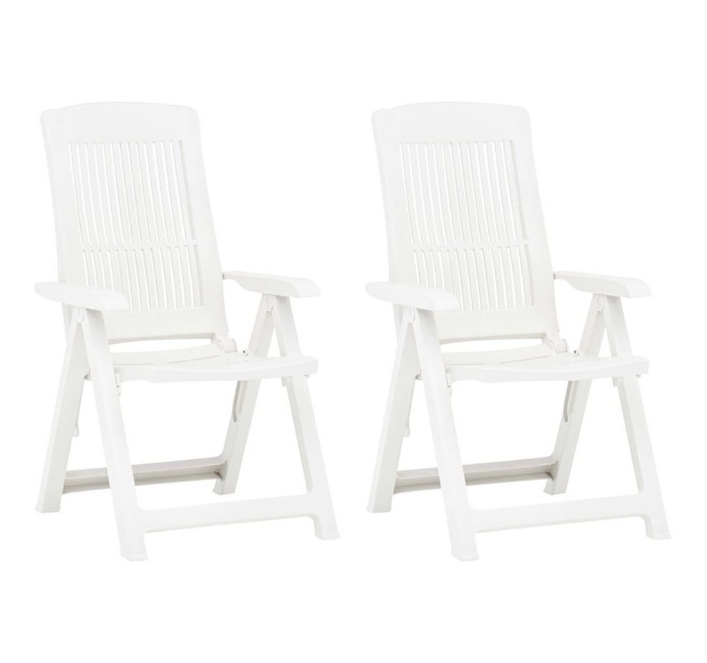 furnicato Gartenstuhl Verstellbare Gartenstühle 2 Stk. Kunststoff Weiß (1 St) von furnicato