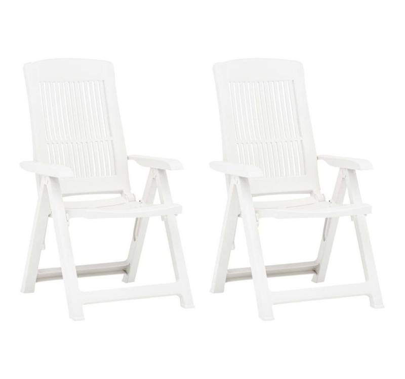 furnicato Gartenstuhl Verstellbare Gartenstühle 2 Stk. Kunststoff Weiß (1 St) von furnicato
