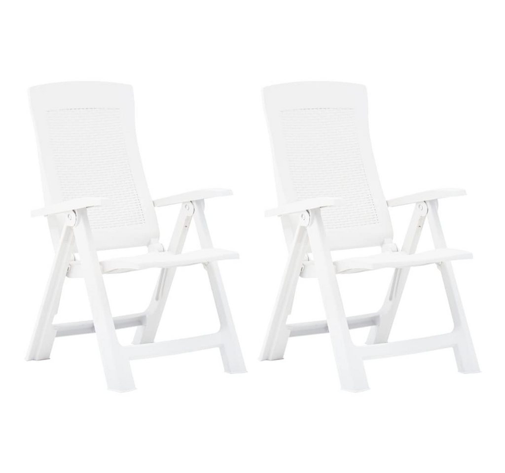furnicato Gartenstuhl Verstellbare Gartenstühle 2 Stk. Kunststoff Weiß von furnicato