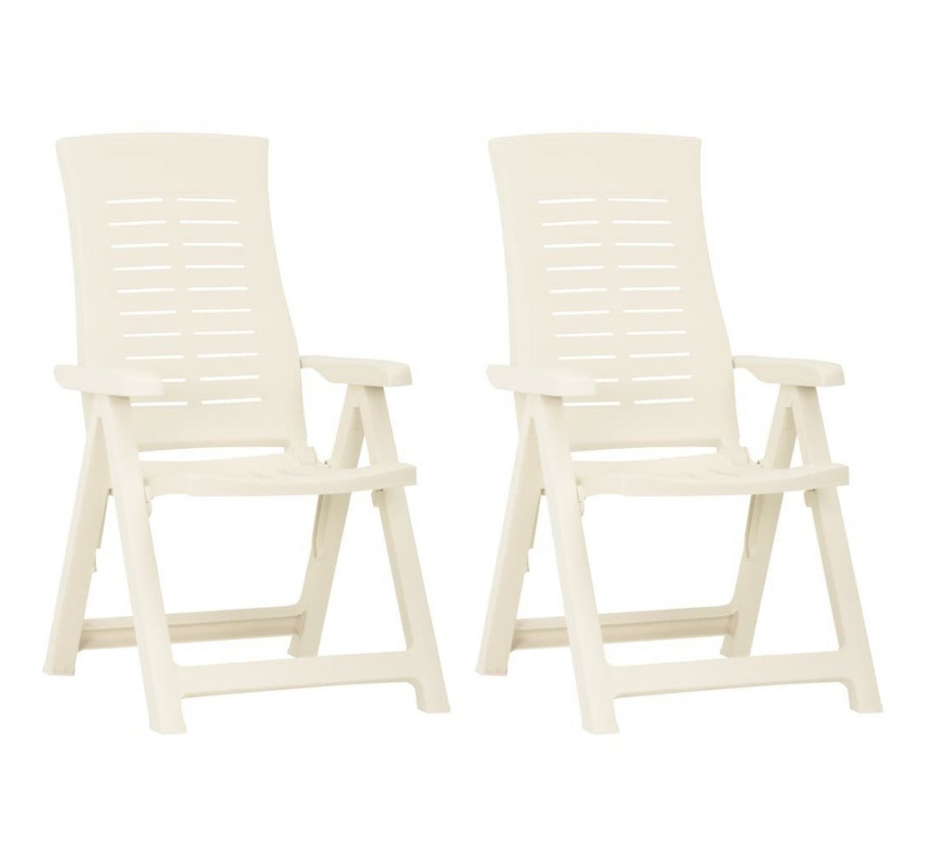 furnicato Gartenstuhl Verstellbare Gartenstühle 2 Stk. Kunststoff Weiß von furnicato