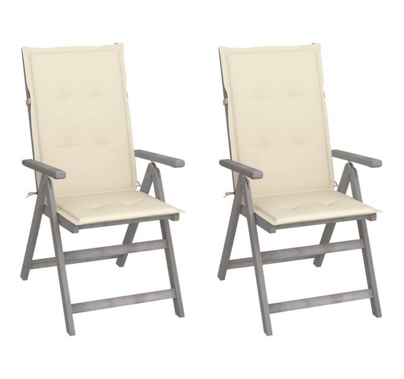 furnicato Gartenstuhl Verstellbare Gartenstühle 2 Stk. mit Auflagen Massivholz Akazie (1 St) von furnicato