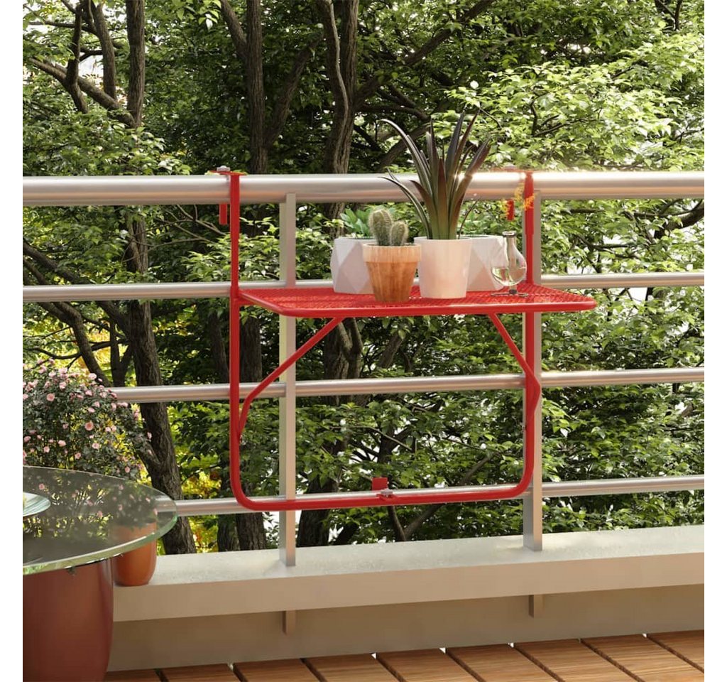 furnicato Gartentisch Balkontisch Rot 60x40 cm Stahl von furnicato
