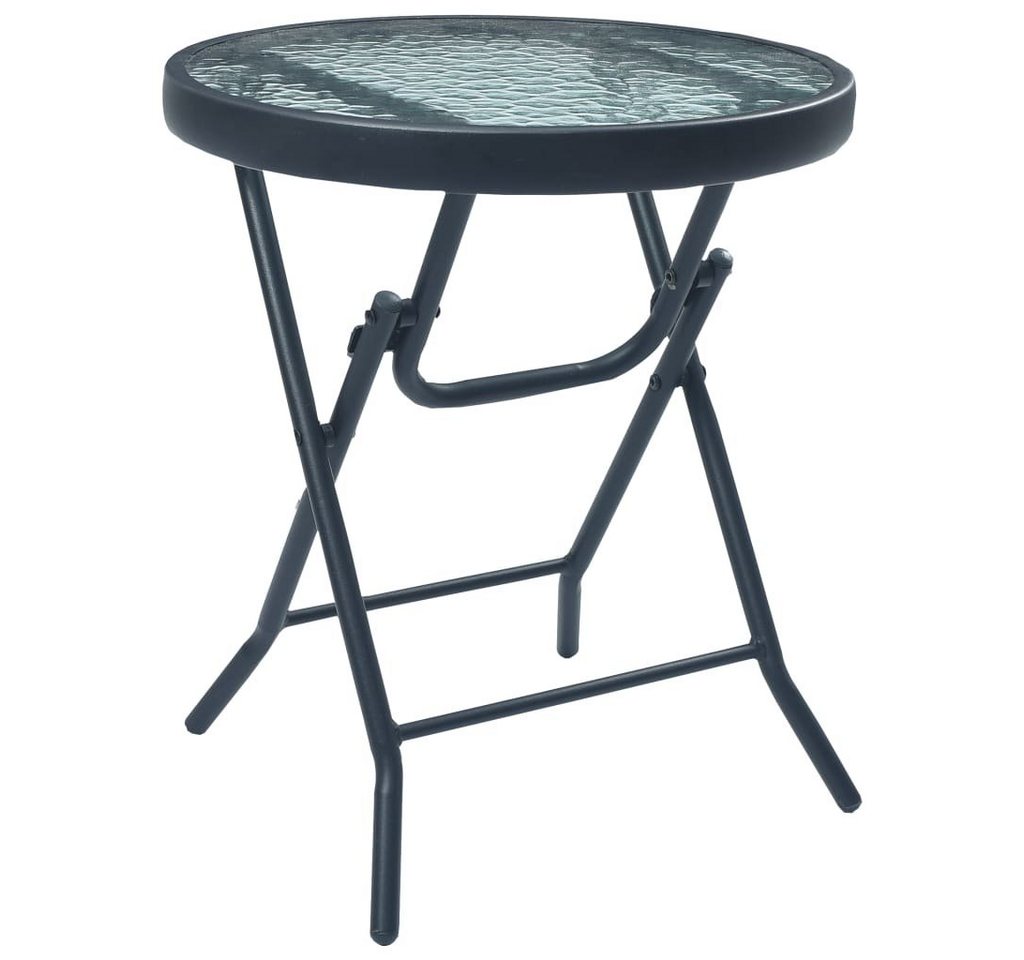 furnicato Gartentisch Bistrotisch Schwarz 40 x 46 cm Stahl und Glas von furnicato