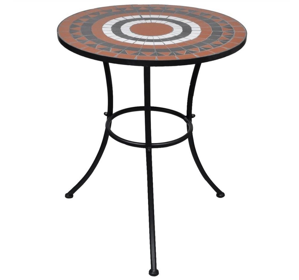 furnicato Gartentisch Bistrotisch Terrakotta-Rot und Weiß 60 cm Mosaik (1-St) von furnicato