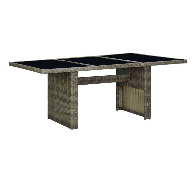 furnicato Gartentisch Braun Poly Rattan und Hartglas (1-St) von furnicato