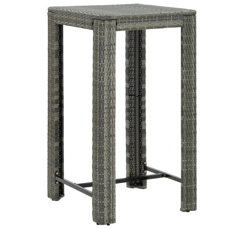 furnicato Gartentisch Garten-Bartisch Grau 60,5x60,5x110,5 cm Poly Rattan von furnicato