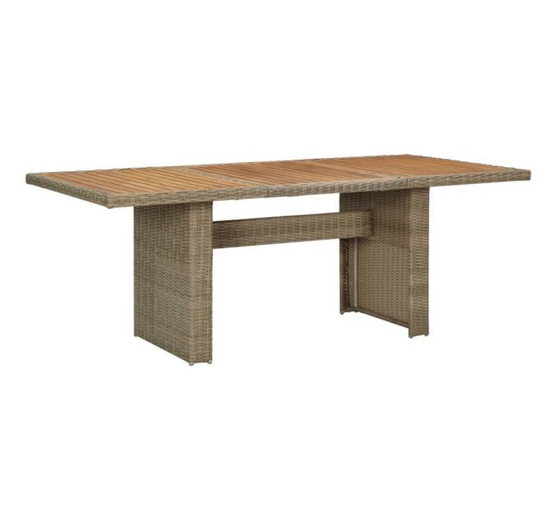 furnicato Gartentisch Garten-Esstisch Braun 200x100x74 cm Poly Rattan (1-St) von furnicato