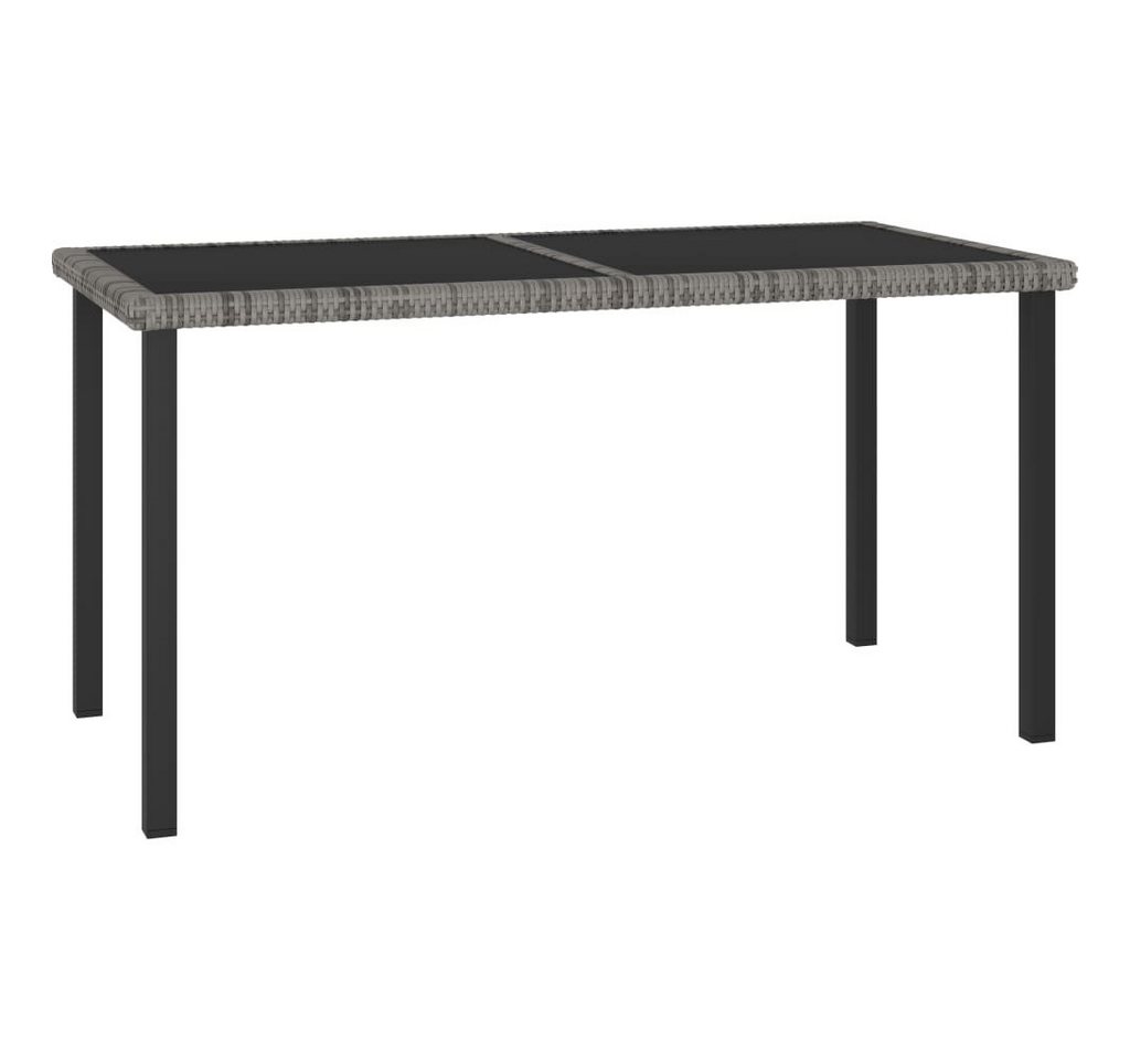 furnicato Gartentisch Garten-Esstisch Grau 140x70x73 cm Poly Rattan (1-St) von furnicato