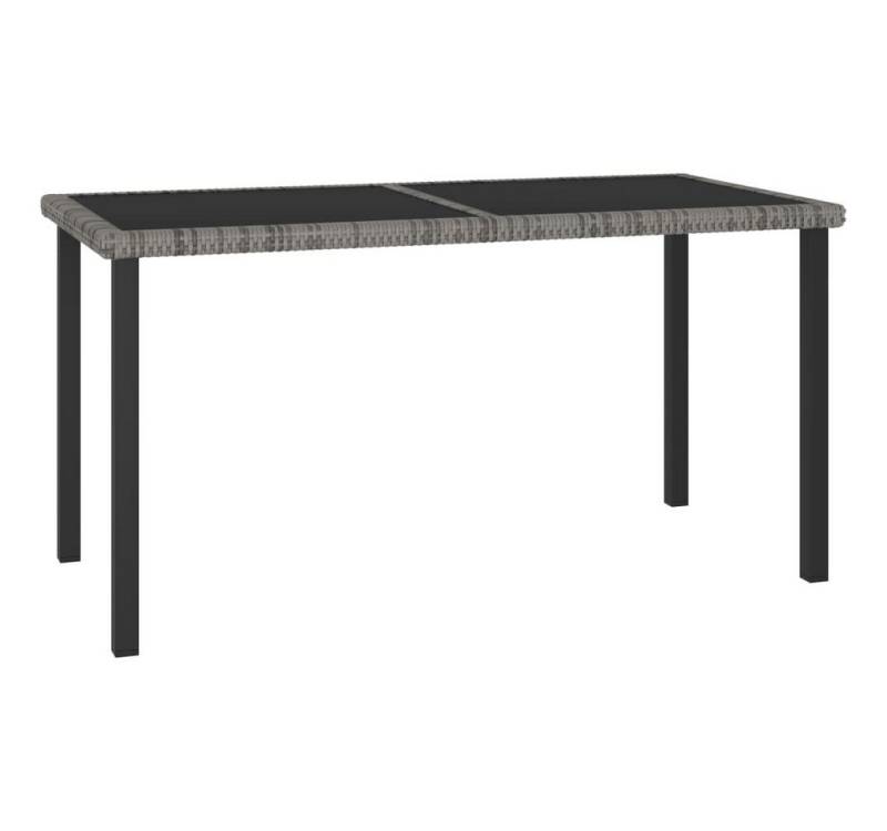 furnicato Gartentisch Garten-Esstisch Grau 140x70x73 cm Poly Rattan (1-St) von furnicato
