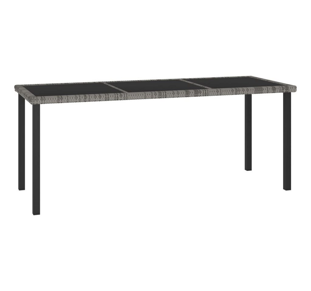 furnicato Gartentisch Garten-Esstisch Grau 180x70x73 cm Poly Rattan (1-St) von furnicato