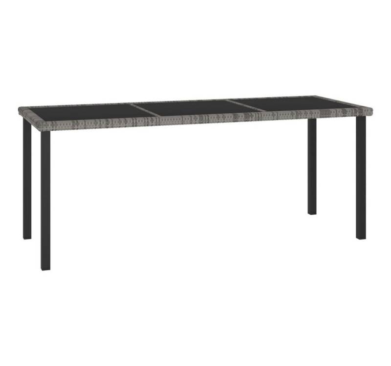 furnicato Gartentisch Garten-Esstisch Grau 180x70x73 cm Poly Rattan (1-St) von furnicato